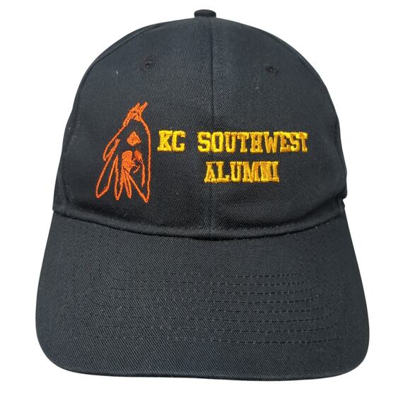 Kc Southwest Alumni Strapback Baseball Cap Black One Size UltraClub Classic Cut - Picture 1 of 9